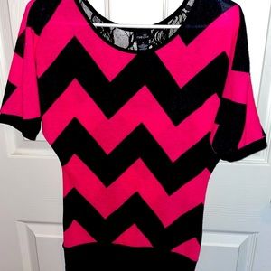 Hot Pink Chevron Top